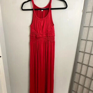 💚 Max Studio | Red Grecian Style Halter Maxi Dress - Xsmall